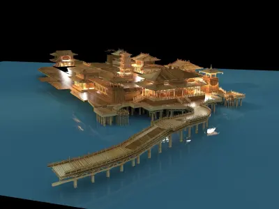 Chinese ancient  palace 3D model