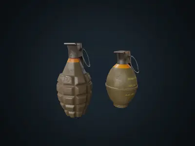 Grenades game-ready grenade Low-poly 3D model