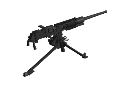 Type 92 heavy machine gun 3D model