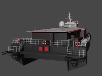 AIRCAT35 Crewliner vessel 3D model Low-poly 3D model