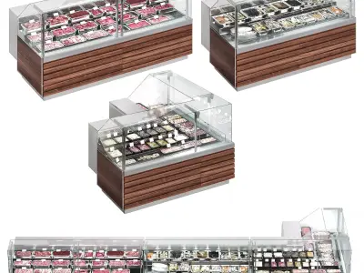 Market refrigerators 3 3D model