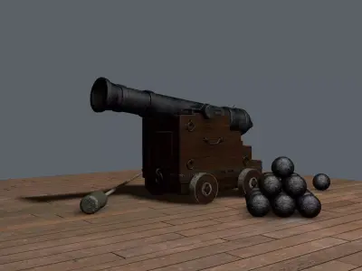 Old navy cannon Free 3D model