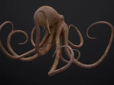 Octopus Game Ready Low-poly 3D model