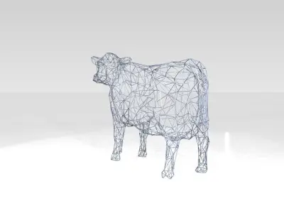 Cow Wireframe 3D model
