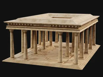 EGYPTIAN ANCIENT ATRIUM TEMPLE EGYPT BATHHOUSE COLLECTION Low-poly 3D model