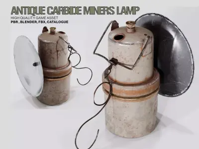 Antique Carbide Miners Lamp Free low-poly 3D model