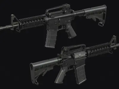 M4-AR15 Rifle Low-poly 3D model