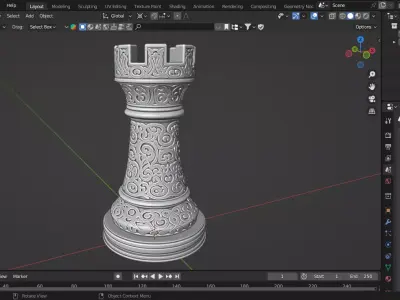 Medieval Rook Chess Piece 3D print model