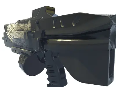 Modern machine gun Owl Low-poly 3D model