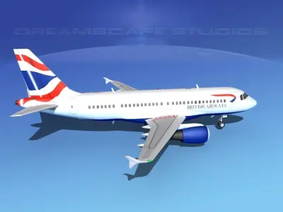 Airbus A319 British Airways 3D model