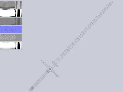 Flamberge Low-poly 3D model buy