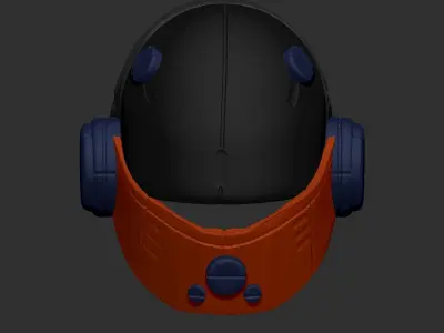High quality scifi helmet high poly sculpt 3d printable 3D model 2
