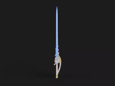 Magical Saber Fantasy Sword Low-poly 3D model