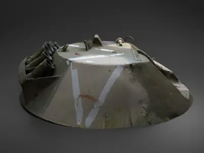 Destroyed russian Combat Module BTR-80 turret Photoscan 3D model