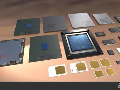 Chip Set Low-poly 3D model