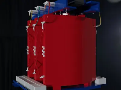 Dry-Type Transformer Low-poly 3D model