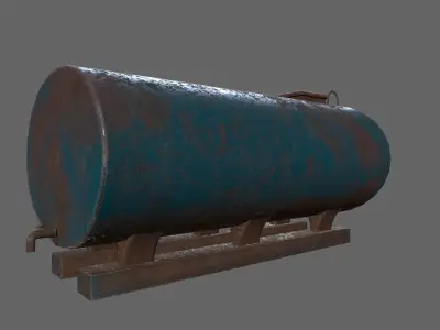tanker old rusty plate Low-poly 3D model