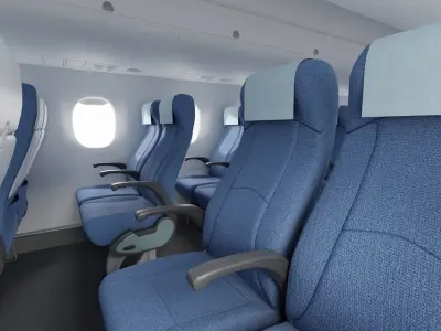 Airplane-Interior 3D model interior of airplane with seats Low-poly 3D model