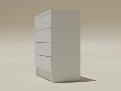 Modern chest of drawers 3d model low poly Free low-poly 3D model