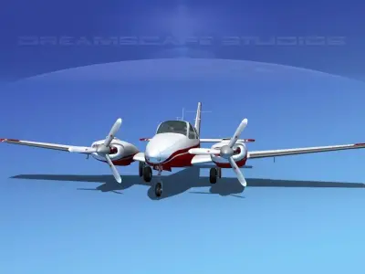 Beechcraft B55 Baron V05 3D model
