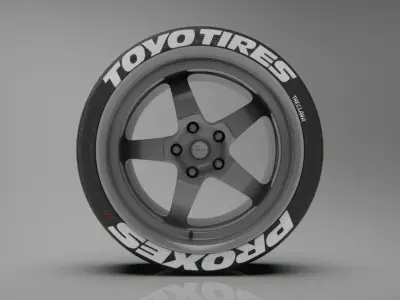 7Twenty Style 49 Rims and Tyres  Low-poly 3D model
