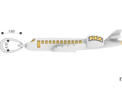 Aeroplano airplane with key ring 3D print model