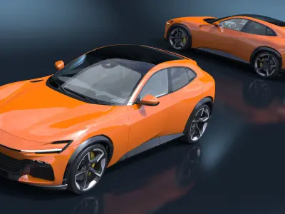 Sports Crossover Car Orange 3D model