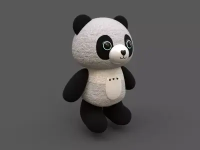 Rigged Bear toy Robotic Low-poly 3D model