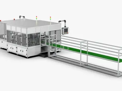 Automatic Circuit Board Robot Handling and Testing Machine 3D model