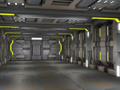 Sci Fi Corridor Room 3D model get