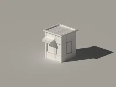 Low Poly Kiosk Stand Low-poly 3D model