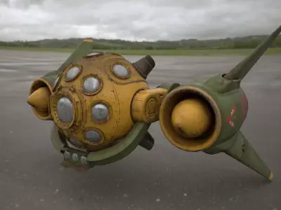 Scout space-ship RS-1 Low-poly 3D model