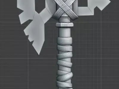 Ancient Rune Axe - Stylized Game Ready Weapon 3D model