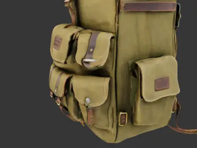 Survival Backpack Free low-poly 3D model