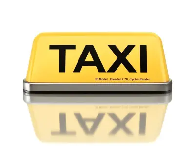 Taxi Sign Set 3D model