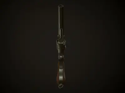 Revolver Saxon Reichsrevolver M1873 Low-poly 3D model