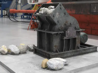 Old Bailing Hammer Crusher Filled with Stones 3D model