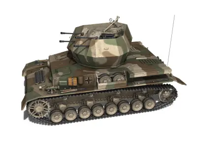 Flakpanzer IV - Wirbelwind - sPz Jg Abt 654 3D model