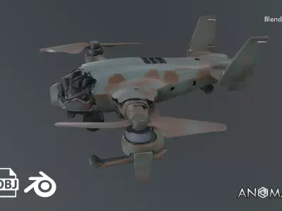 destroyed VTOL 3D model