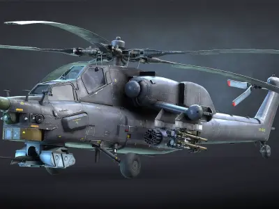 Mi-28N Havoc Attack Helicopter Game Ready Low-poly 3D model