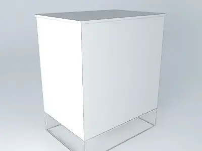 Wooden cabinet with A1 sized drawer 3D model