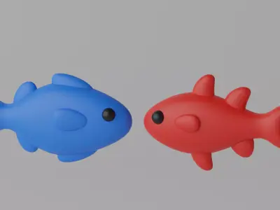 Cartoon Cute Fish 3D model