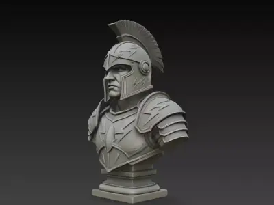Imperial Thunder Guard Bust STL Fantasy Armor 3D print model