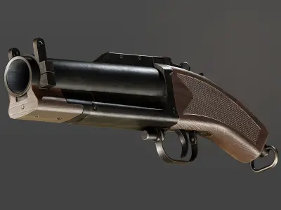 Sawed Off M79 Grenade Launcher Low-poly 3D model