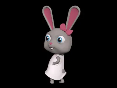 RABBIT GIRL Low-poly 3D model