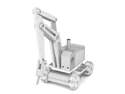 Wooden toy cran 03 3D model