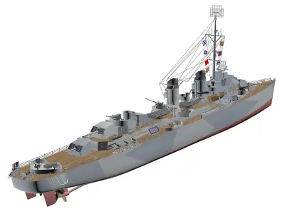 Fletcher Battleship 3D model