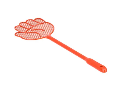 Orange Fly Swatter in Shape of Hand 3D model