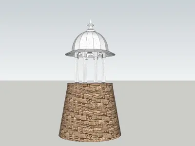 indian stone chatri 3D model