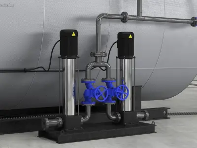 Industrial Horizontal Boiler 3D model